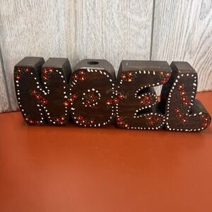 VTG Hand Crafted Wooden Letters JOY Christmas Decor 9.5" Rustic Holiday Decor